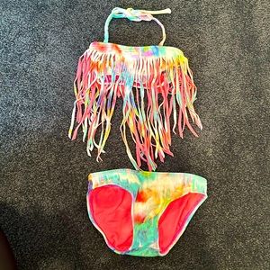 Tie-Dye Fringe Little Peixoto Girls Bikini Size 4